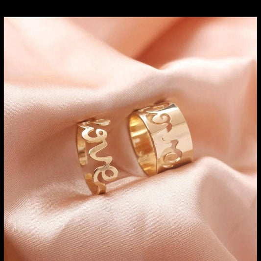2 Pcs Trendy Couple Love Rings