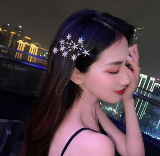 Modern Design Gold Plated Artificial Stones Hair Pin 2pc