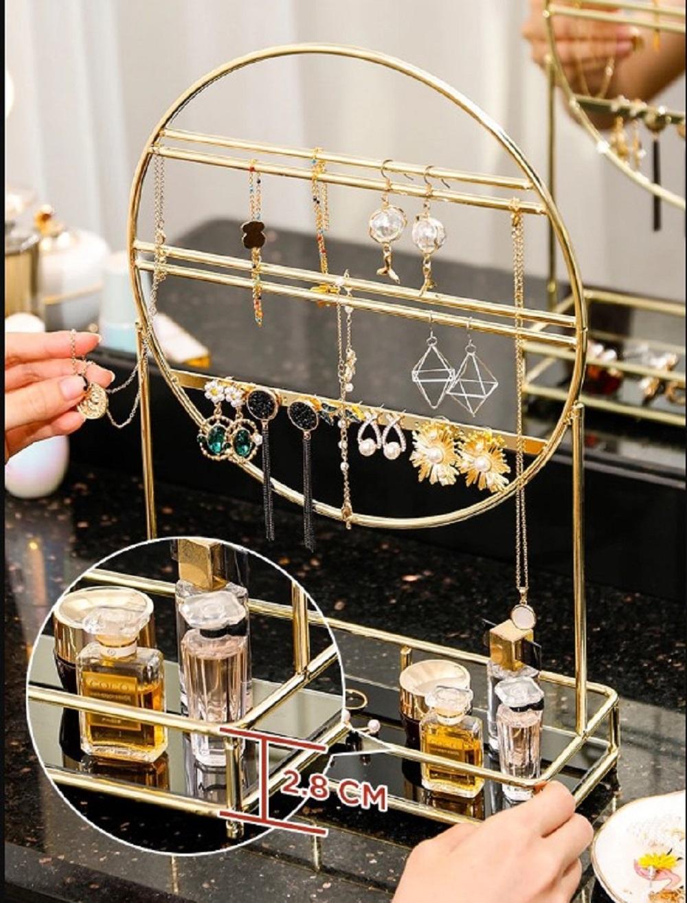 Jewelry Rack Makeup Storage Shelf Earring Organizer Display Holder Cosmetic Storage
