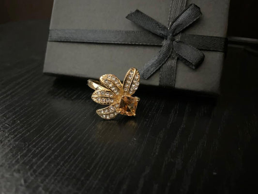 Retro Design Gold Plated Charm Ring