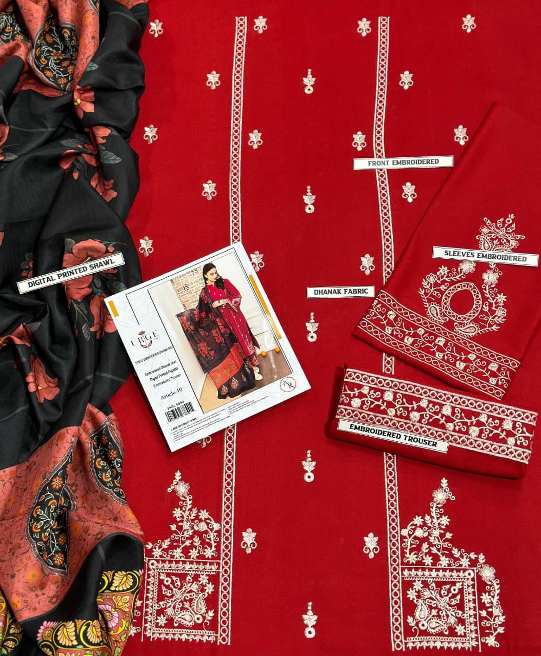 Premium Dhanak 3PC Embroidered Suit 7