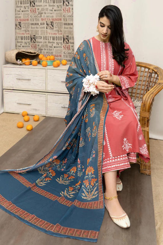 Premium Dhanak 3PC Embroidered Suit 6