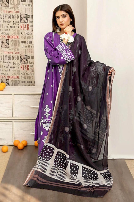 Premium Dhanak 3PC Embroidered Suit 5