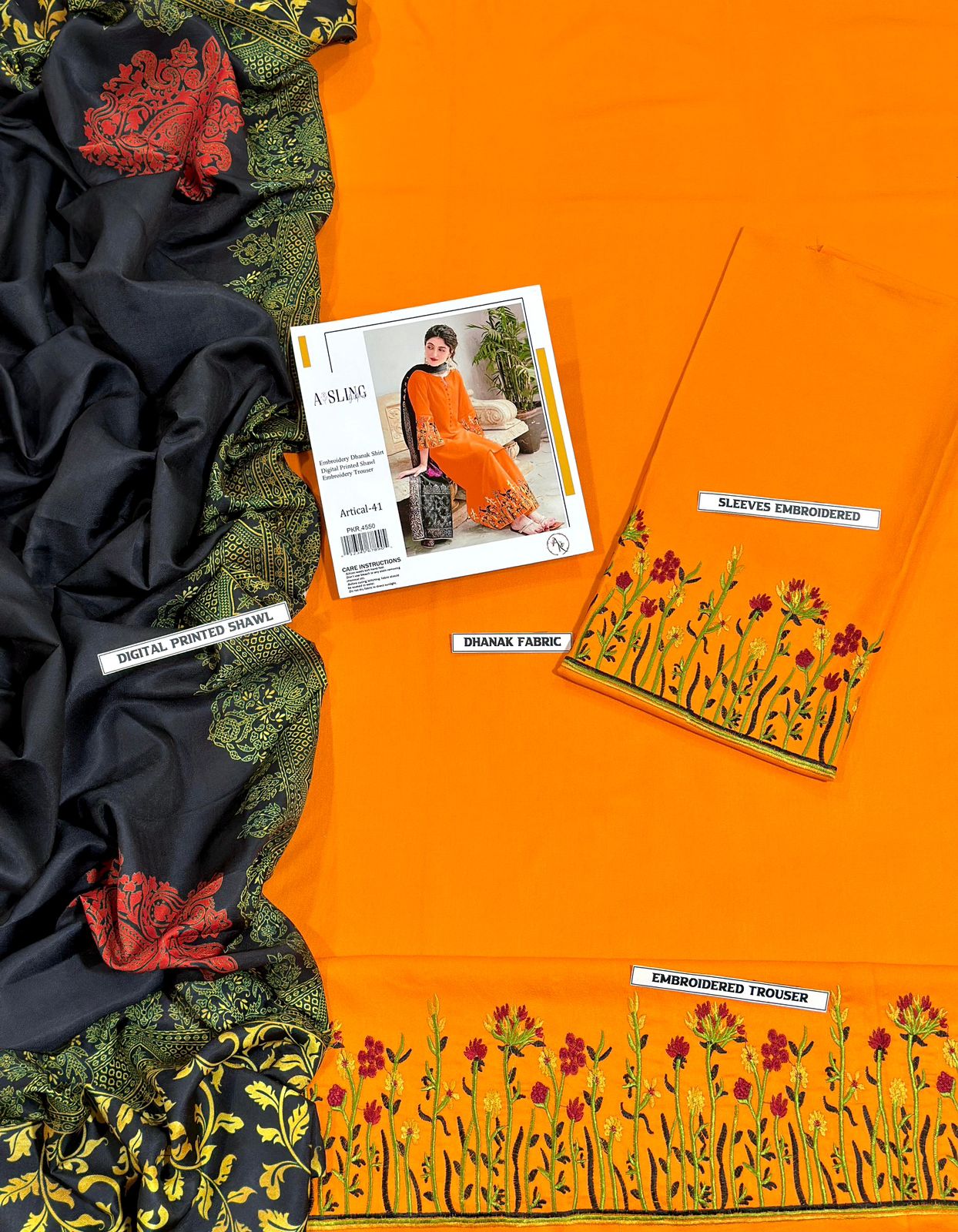 Premium Dhanak 3PC Embroidered Suit 4