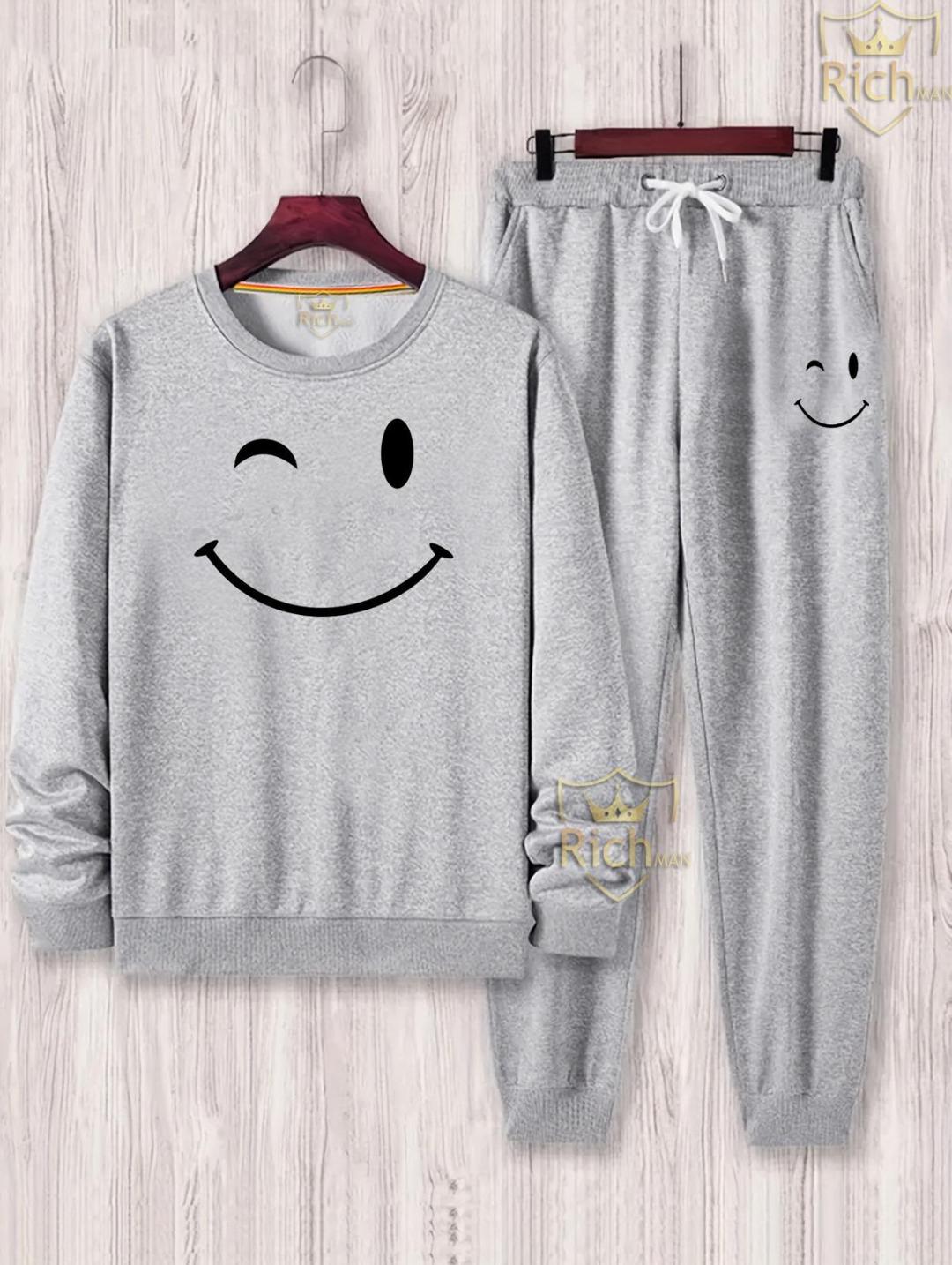 2 Pcs Men's  Graphic Sweatshirt Track Suit