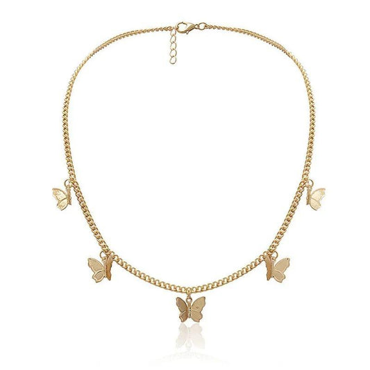 Gold-Plated Butterfly Design Choker Pendant- 1 Pc