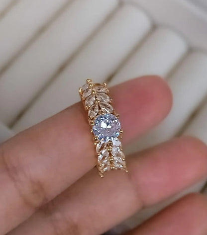 Vintage Design Gold Plated Crystal Adjustable Ring