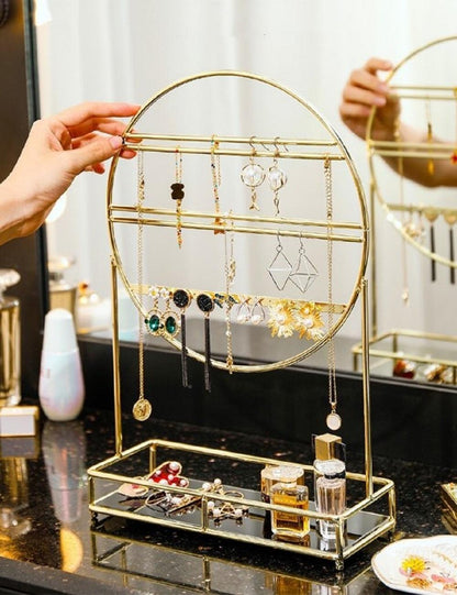 Jewelry Rack Makeup Storage Shelf Earring Organizer Display Holder Cosmetic Storage