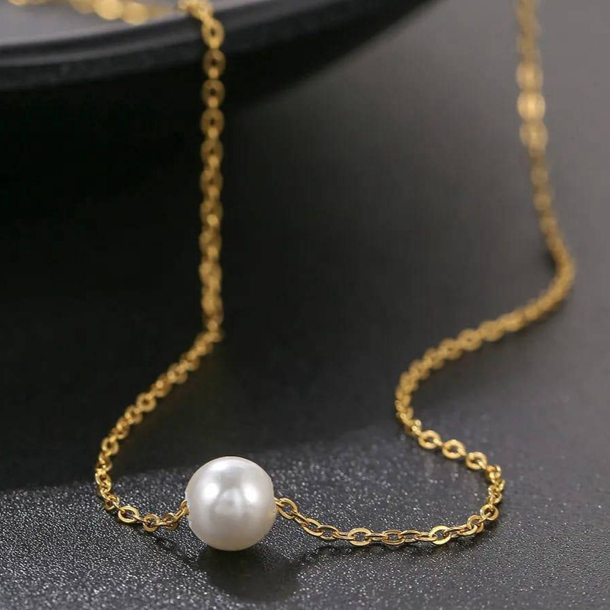 1 Pc Alloy Gold Plated Pearl Stone Pendant