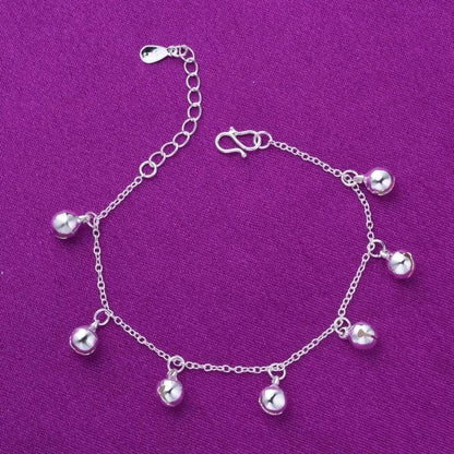 Stunning Silver Plated Anklet Pair - 2 Pcs Adjustable Design