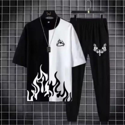 2 Pcs Men's Printed Track Suit