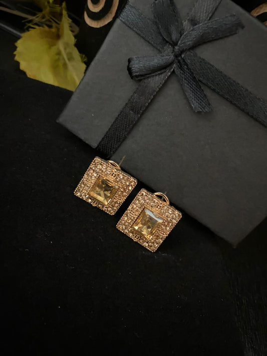 Modern Design Artificial Stones Studs 2PCS
