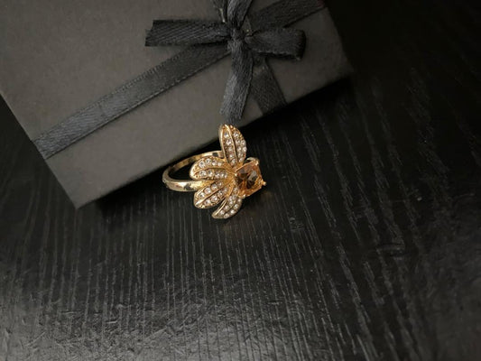 Retro Design Gold Plated Charm Ring