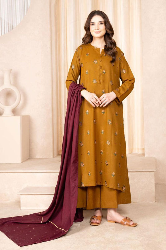 Premium Dhanak 3PC Embroidered Suit 9