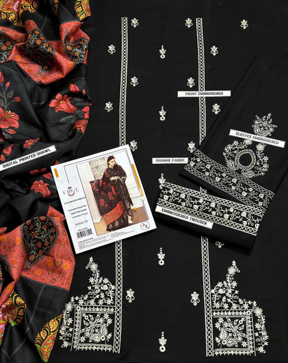Premium Dhanak 3PC Embroidered Suit 7