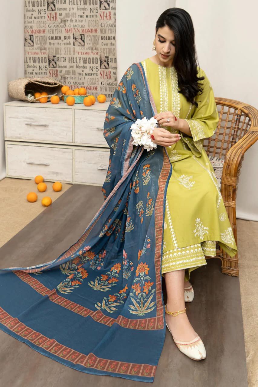 Premium Dhanak 3PC Embroidered Suit 6