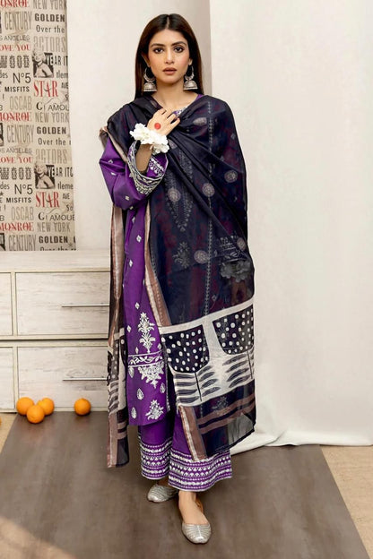 Premium Dhanak 3PC Embroidered Suit 5