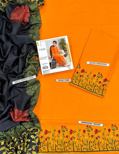 Premium Dhanak 3PC Embroidered Suit 4
