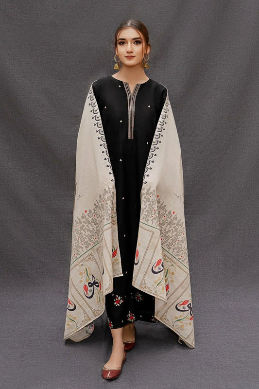 Premium Dhanak 3PC Embroidered Suit 3